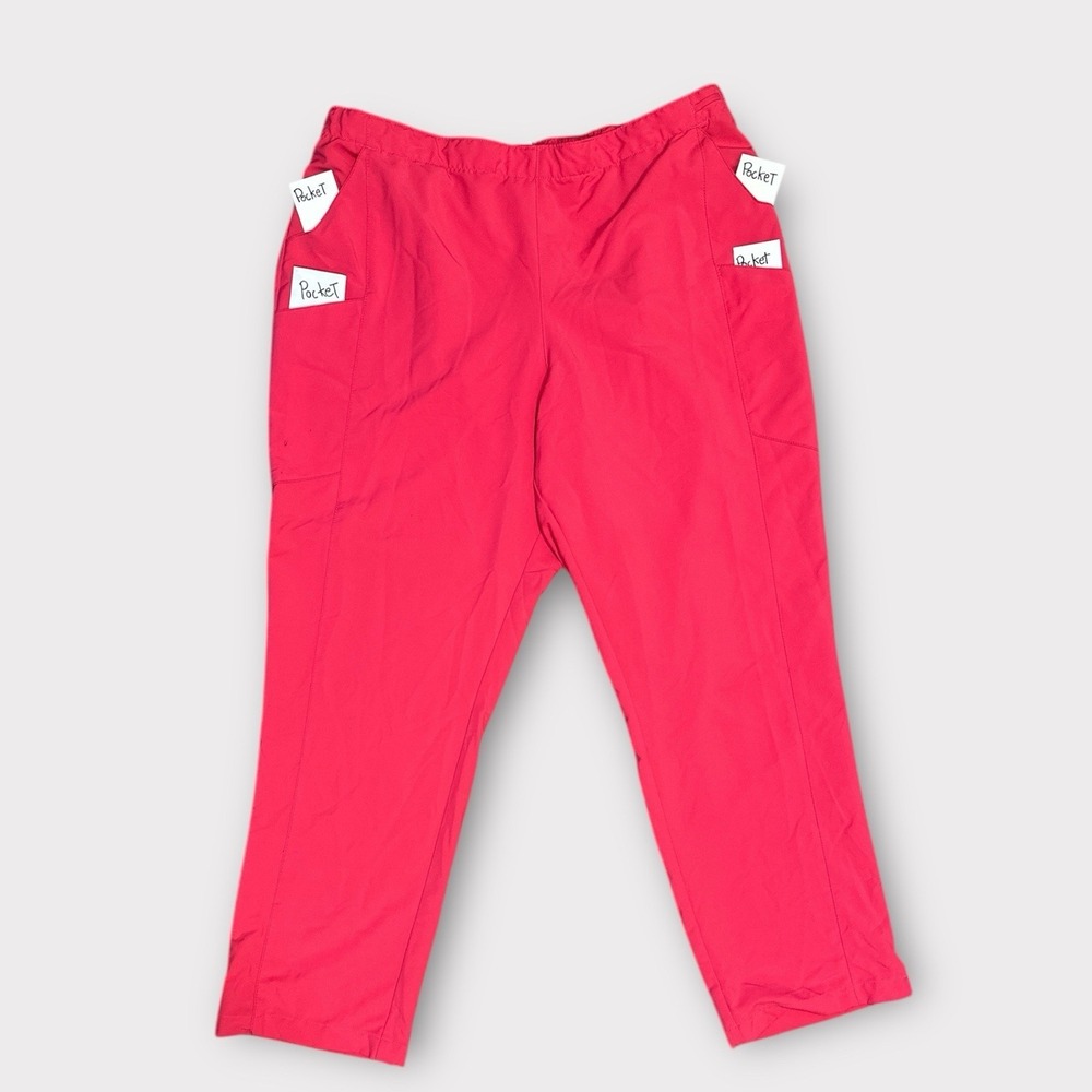 Spread Good Cheer Womans Size 2X Pink  Scrub Pants Pockets  Drawstring,‎ Medical